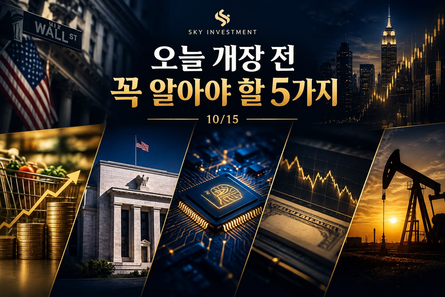 오늘 개장 전 꼭 알아야 할 5가지: 미국 CPI·연준·반도체·신용리스크·유가